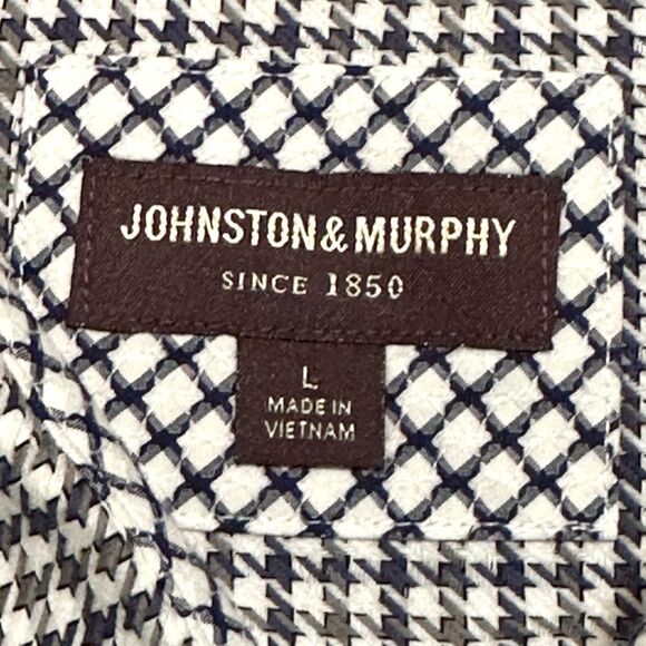 Johnston And Murphy Shirt Mens L Multicolor Long Sleeve Button Up Houndstooth - Picture 4 of 10